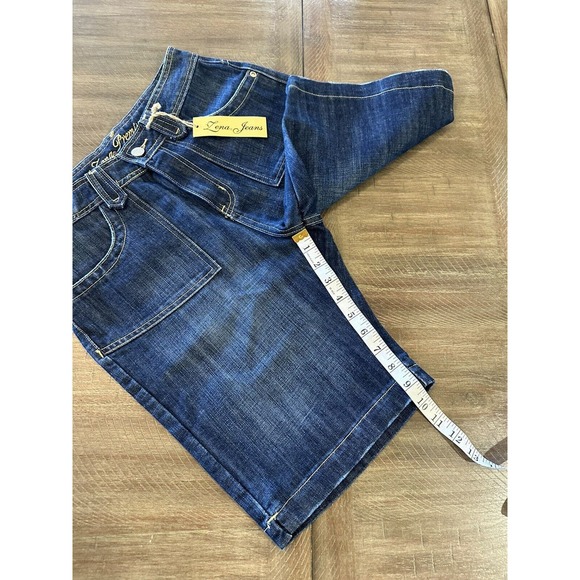 NWT Zena Premium Women’s Size 4 High Waisted Blue Denim Bermuda Shorts Pockets - Picture 9 of 14